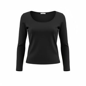 A|X Armani Exchange Raglan Quarter Sleeve Stretch‎ Cropped Top Black Medium